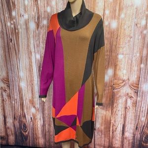 Adrienne Vittadini Colorblock Sweater Dress